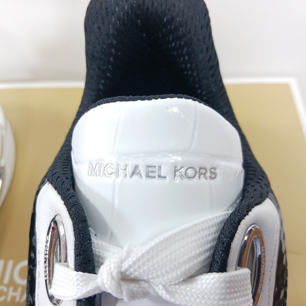 Michael Kors Toni Trainer Circular Air Mesh XL Black White Sneakers 9.5M - Picture 14 of 16